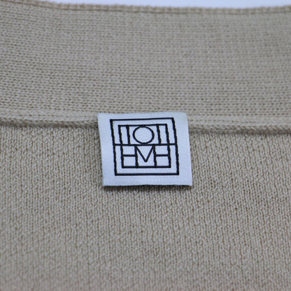 モノグラムボタン カーディガン / MONOGRAM BUTTON CARDIGAN ニット 長袖 Vネック ワイド ウール