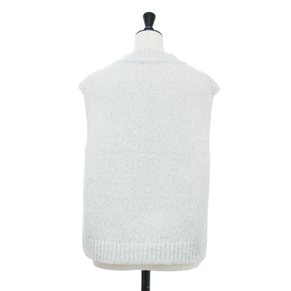 25秋冬 ラメ ニットベスト / Edwards Leone Sweater プルオーバー ノースリーブ モックネック ローゲージ ウール