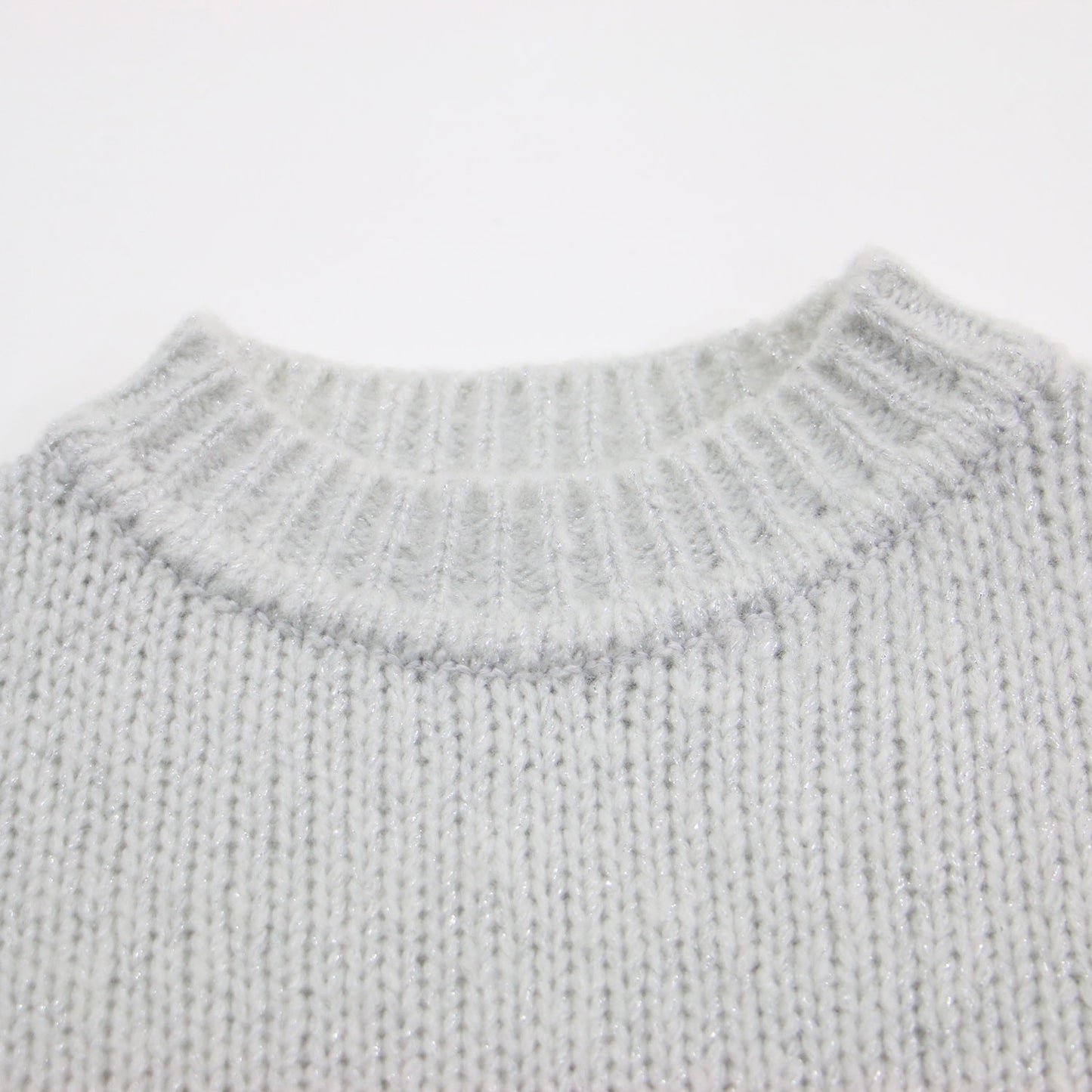 25秋冬 ラメ ニットベスト / Edwards Leone Sweater プルオーバー ノースリーブ モックネック ローゲージ ウール