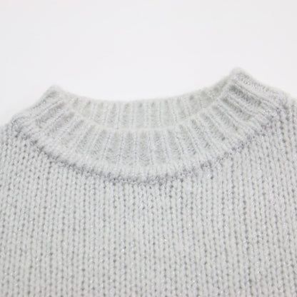 25秋冬 ラメ ニットベスト / Edwards Leone Sweater プルオーバー ノースリーブ モックネック ローゲージ ウール