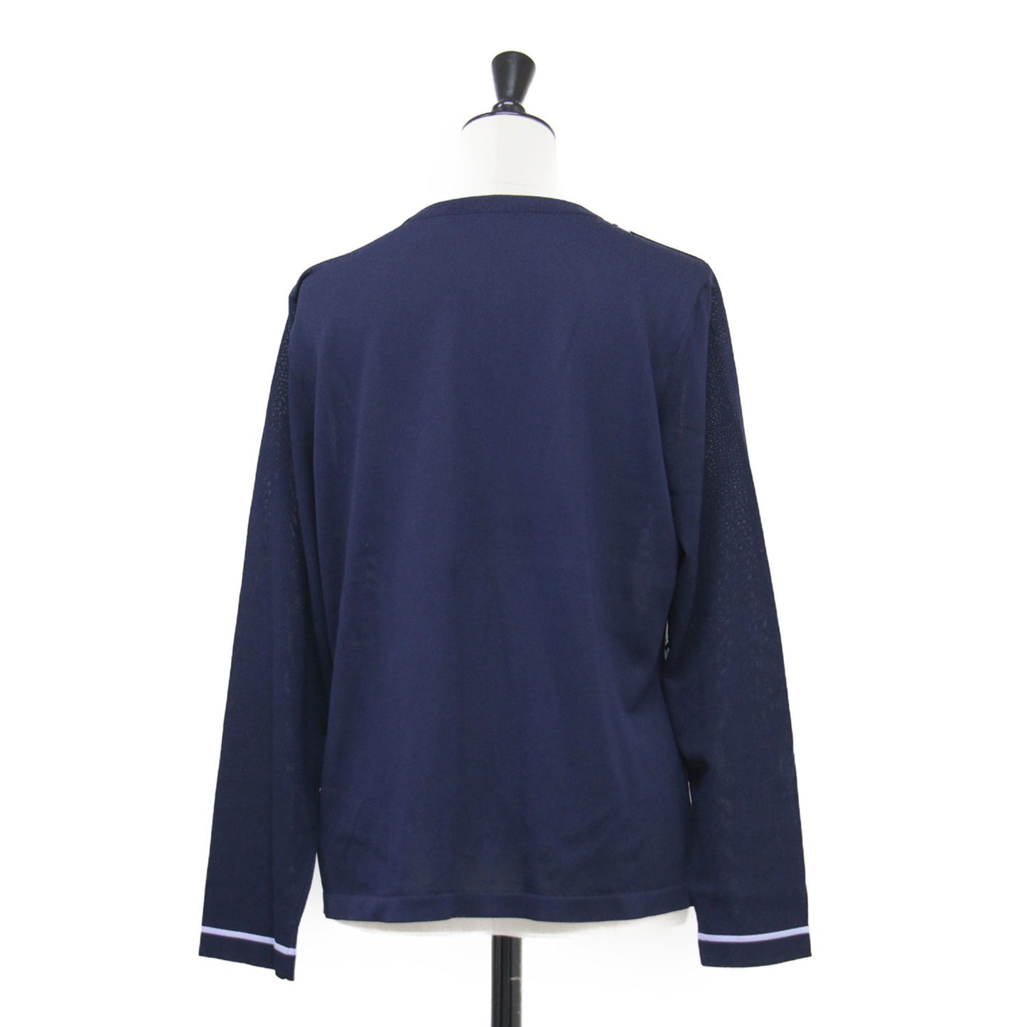 ペイズリー フラワー プリント カーディガン / ニット 長袖 クルーネック ハイゲージ