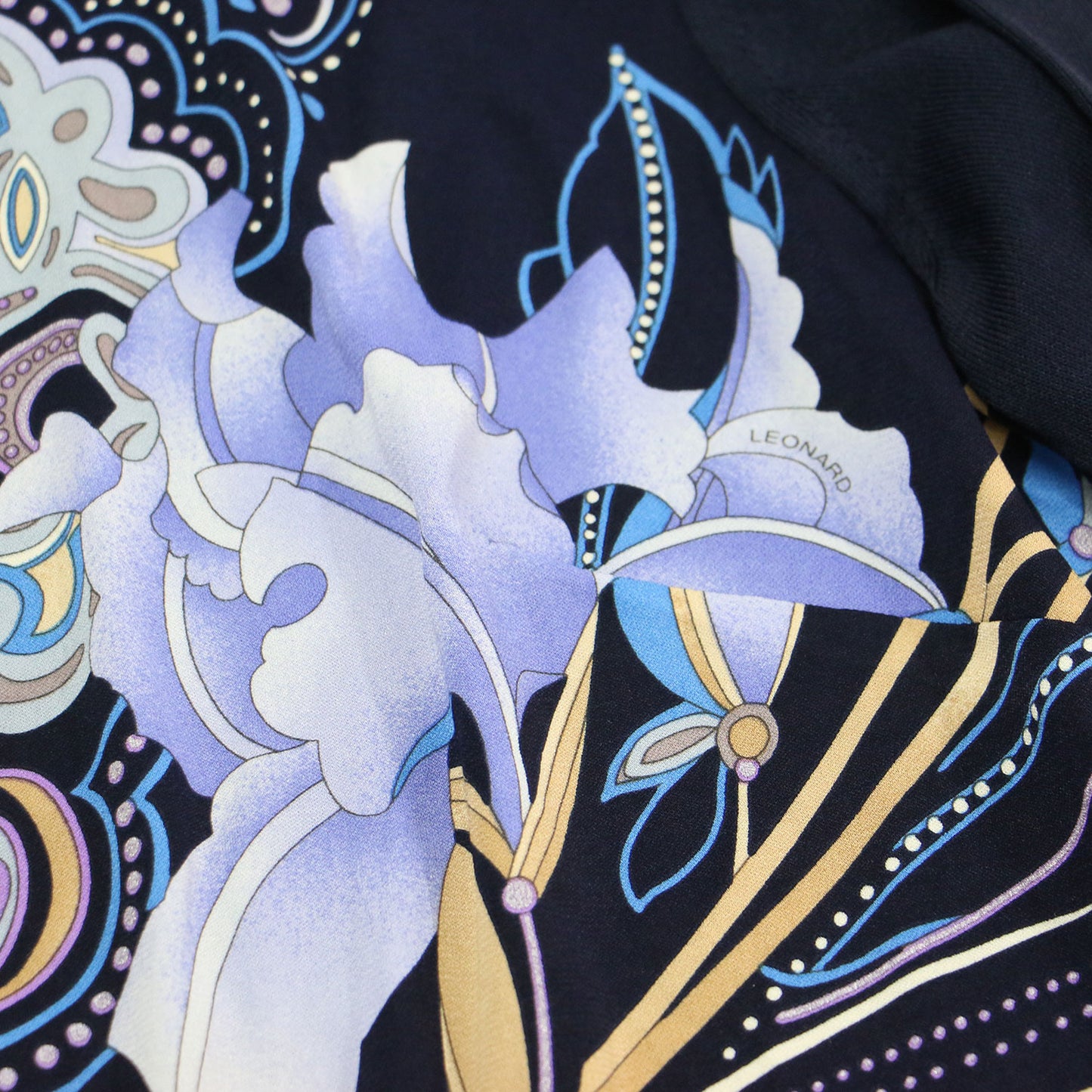 ペイズリー フラワー プリント カーディガン / ニット 長袖 クルーネック ハイゲージ