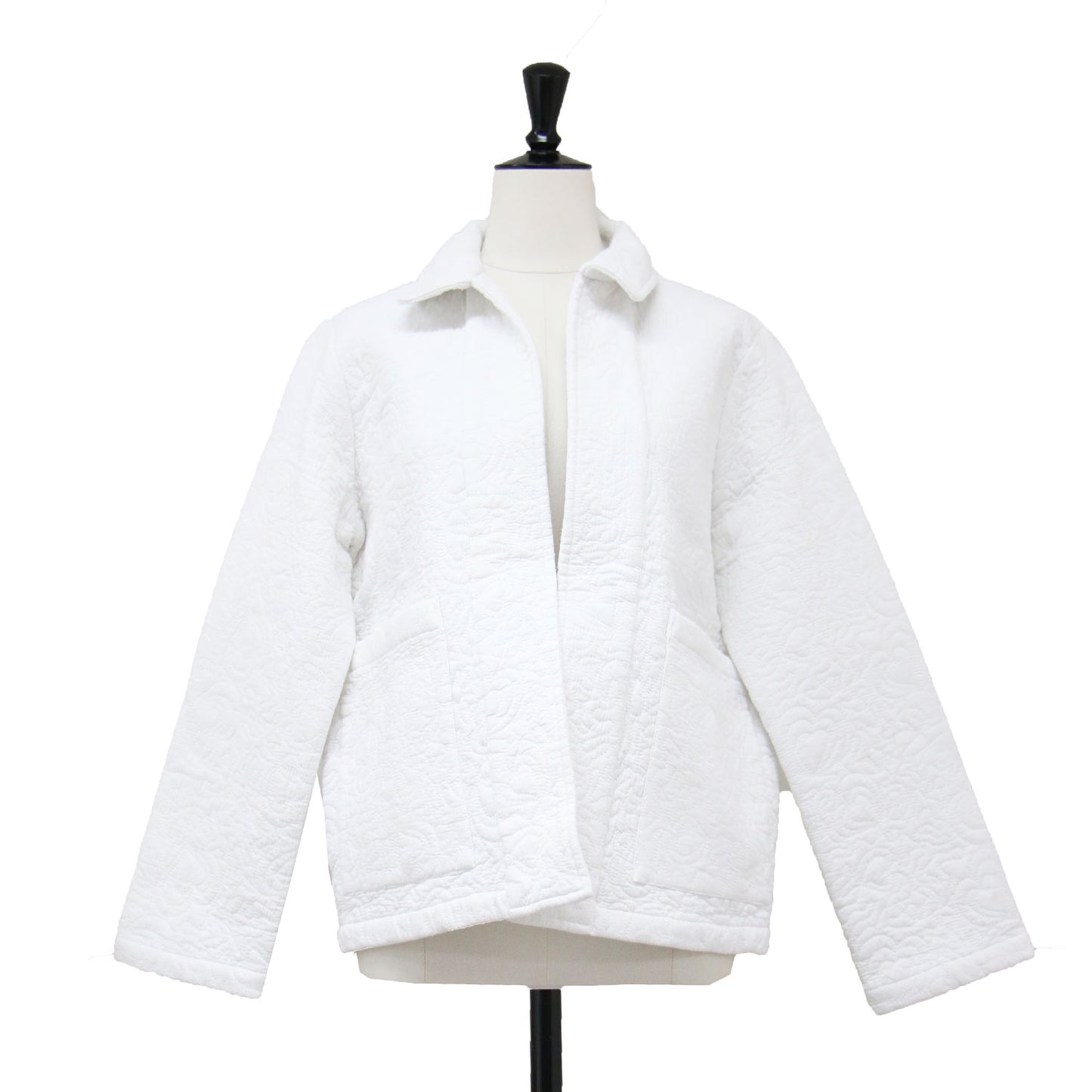 23春夏 vintage エンブロイダリー キルティング ジャケット / Embroidery Quilted Jacket 長袖 ボタンレス 刺繍 コットン