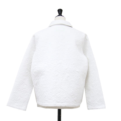 23春夏 vintage エンブロイダリー キルティング ジャケット / Embroidery Quilted Jacket 長袖 ボタンレス 刺繍 コットン