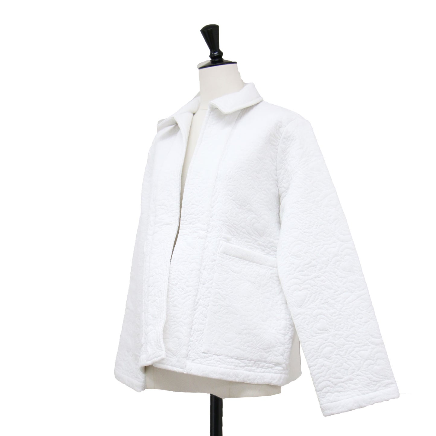 23春夏 vintage エンブロイダリー キルティング ジャケット / Embroidery Quilted Jacket 長袖 ボタンレス 刺繍 コットン