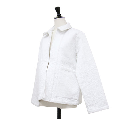 23春夏 vintage エンブロイダリー キルティング ジャケット / Embroidery Quilted Jacket 長袖 ボタンレス 刺繍 コットン