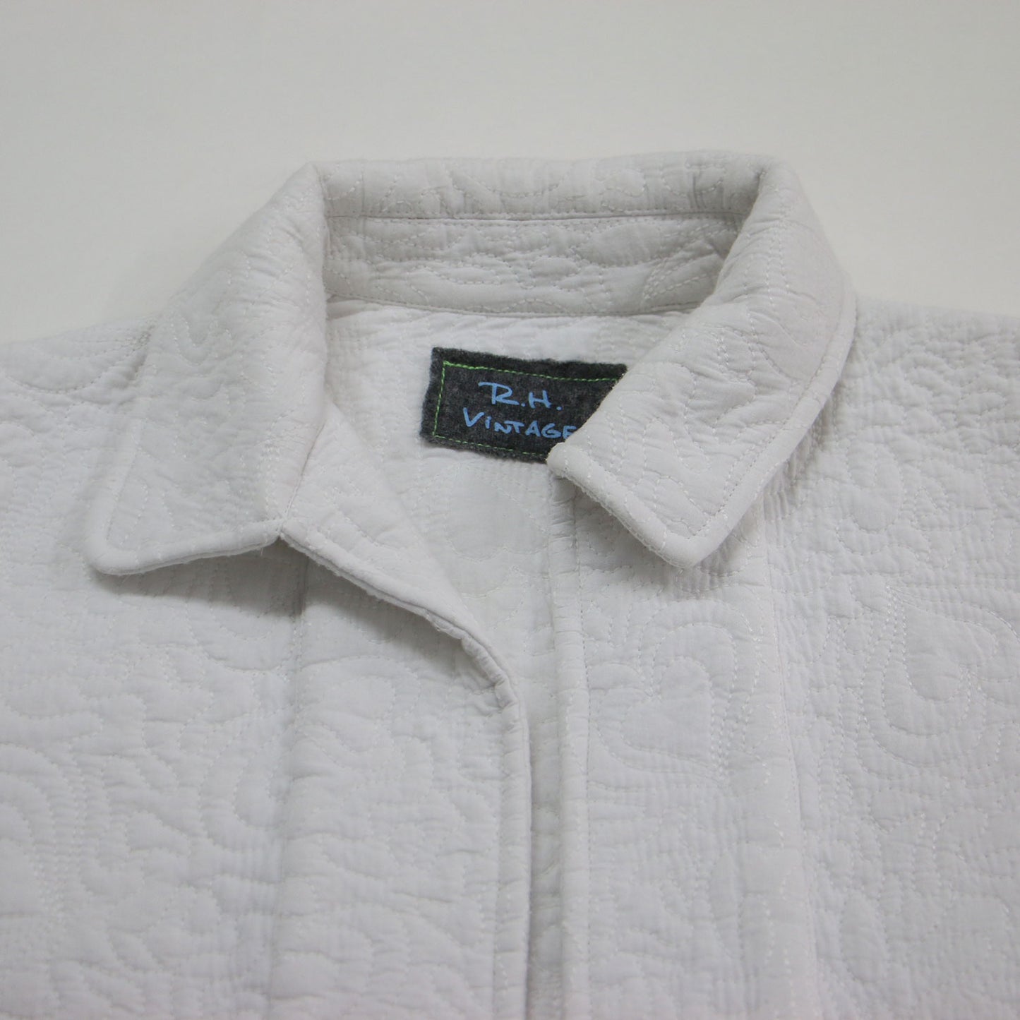 23春夏 vintage エンブロイダリー キルティング ジャケット / Embroidery Quilted Jacket 長袖 ボタンレス 刺繍 コットン