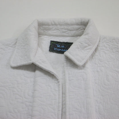 23春夏 vintage エンブロイダリー キルティング ジャケット / Embroidery Quilted Jacket 長袖 ボタンレス 刺繍 コットン