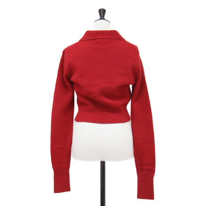 24秋冬 ラクーン メタルボタン ポロニット / raccoon mix skipper KNIT プルオーバー 長袖 クロップド丈 コンパクト ウール