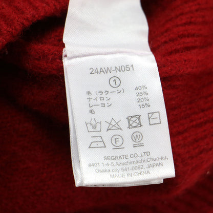 24秋冬 ラクーン メタルボタン ポロニット / raccoon mix skipper KNIT プルオーバー 長袖 クロップド丈 コンパクト ウール