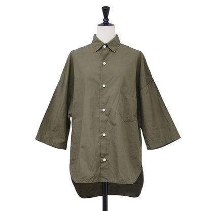 七分袖シャツ / J BRADLEY SHIRT プルオーバー ワイド ドロップショルダー 刺繍 コットン