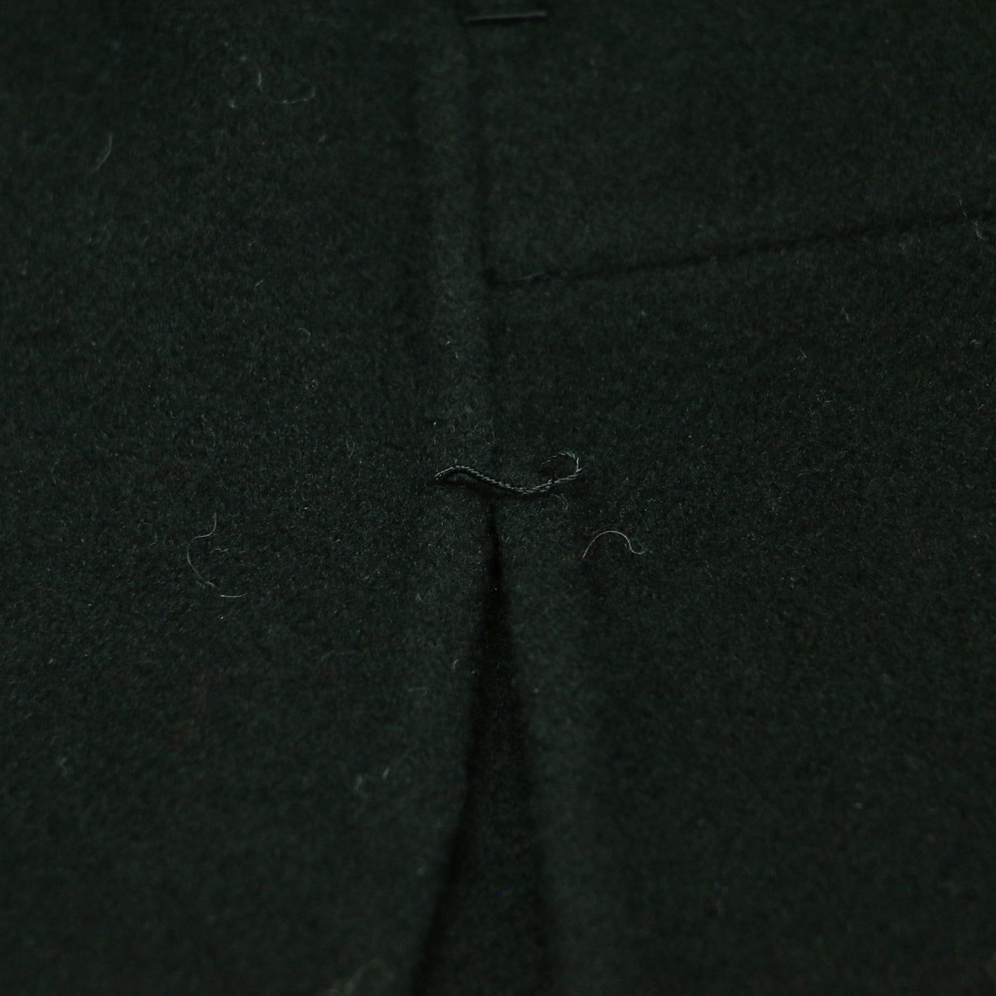 ノーカラー ボタンダウン ショートコート / ジャケット 長袖 クルーネック ドロップショルダー スリット ウール