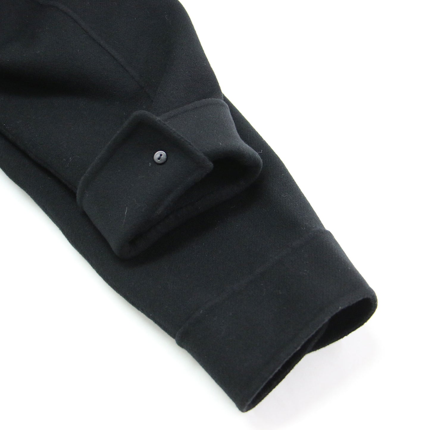 ノーカラー ボタンダウン ショートコート / ジャケット 長袖 クルーネック ドロップショルダー スリット ウール