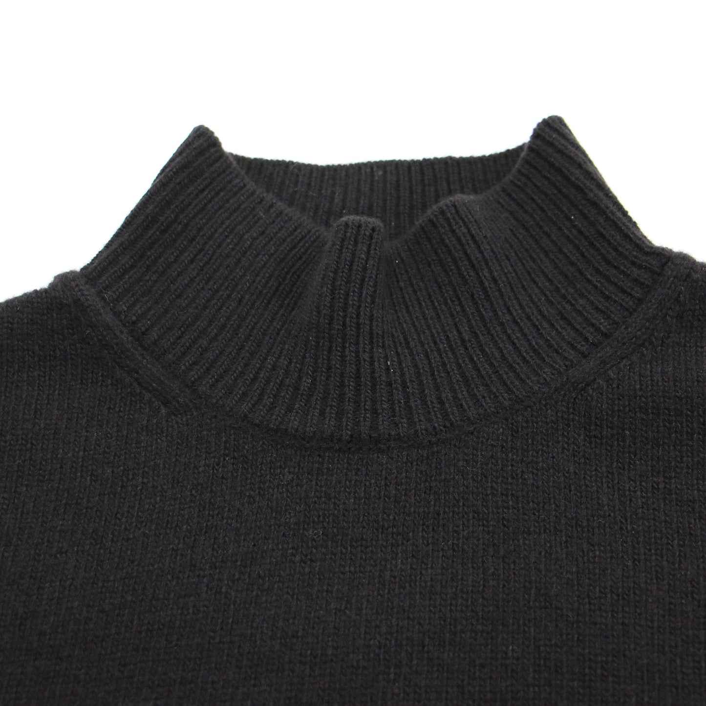 25秋冬 ウール カシミヤ タートルネック ニット / プルオーバー 長袖 ショート丈 ワイド スリット
