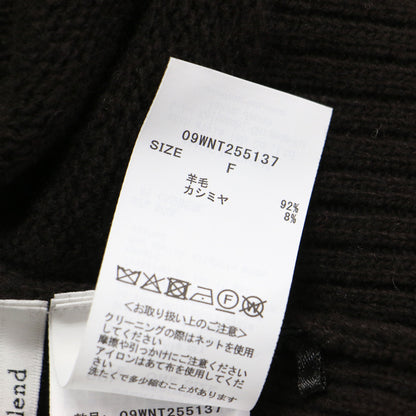 25秋冬 ウール カシミヤ タートルネック ニット / プルオーバー 長袖 ショート丈 ワイド スリット