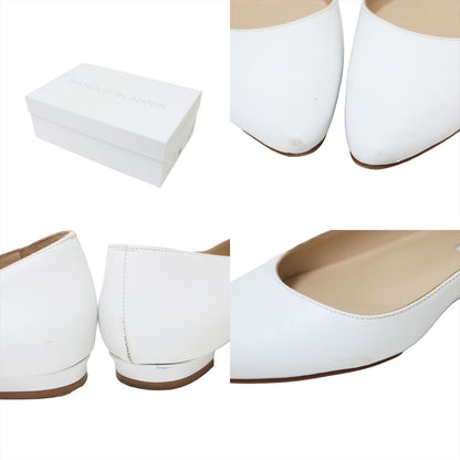 フラットパンプス / シューズ アーモンドトゥ ローヒール チャンキーヒール レザー