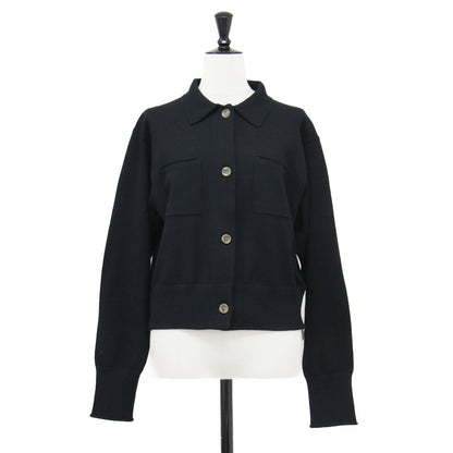 25秋冬 ポロニット カーディガン / 長袖 クロップド丈 ワイド ボリュームスリーブ