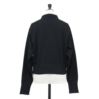 25秋冬 ポロニット カーディガン / 長袖 クロップド丈 ワイド ボリュームスリーブ