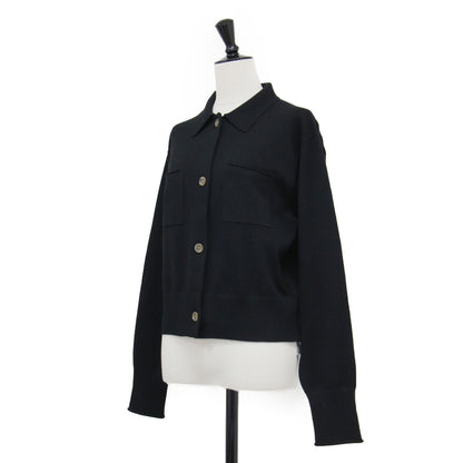 25秋冬 ポロニット カーディガン / 長袖 クロップド丈 ワイド ボリュームスリーブ