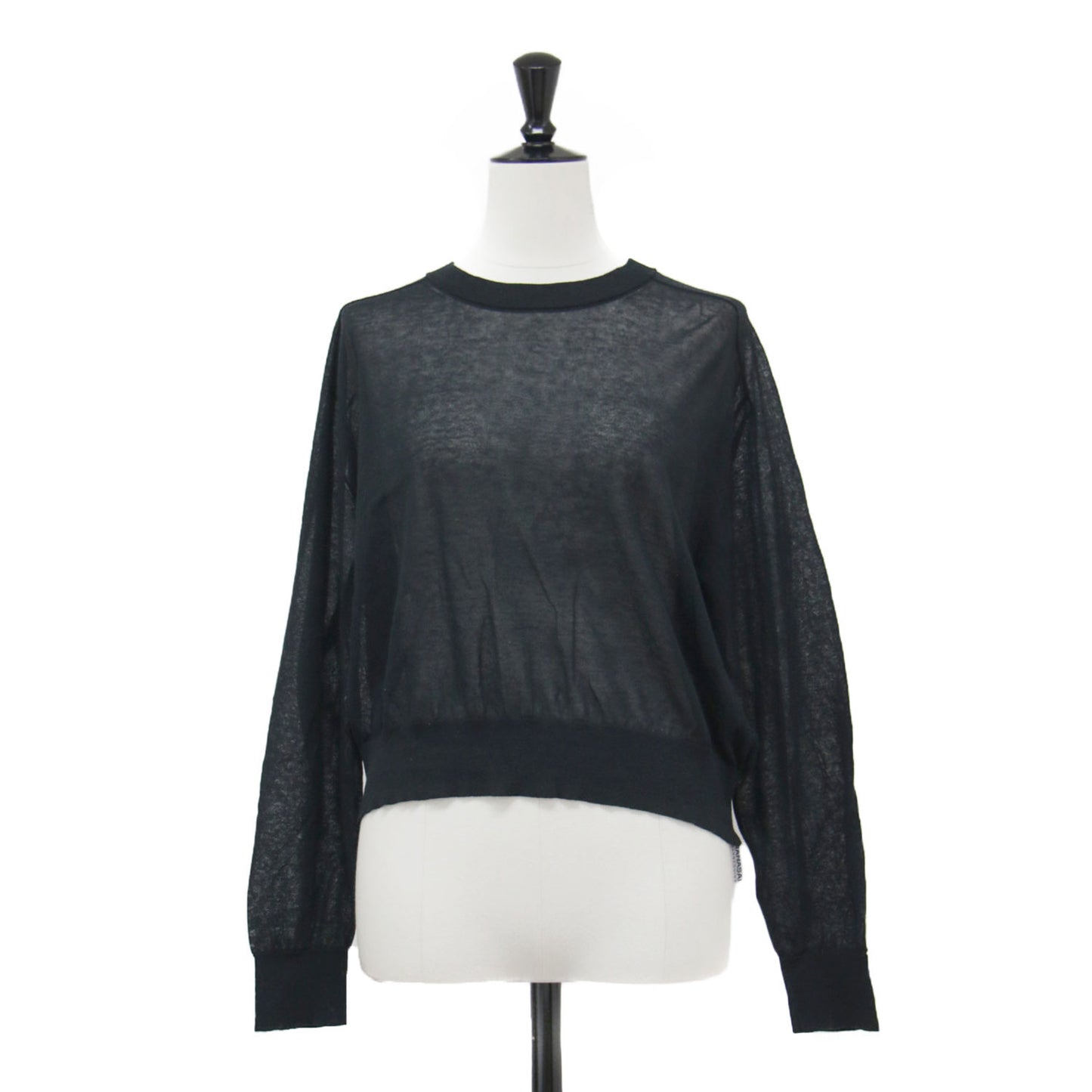 24春夏 シアー クロップド プルオーバー ニット / Airy Cotton Cropped CN PO J ショート丈 クルーネック 長袖 コットン