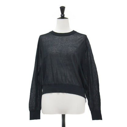 24春夏 シアー クロップド プルオーバー ニット / Airy Cotton Cropped CN PO J ショート丈 クルーネック 長袖 コットン