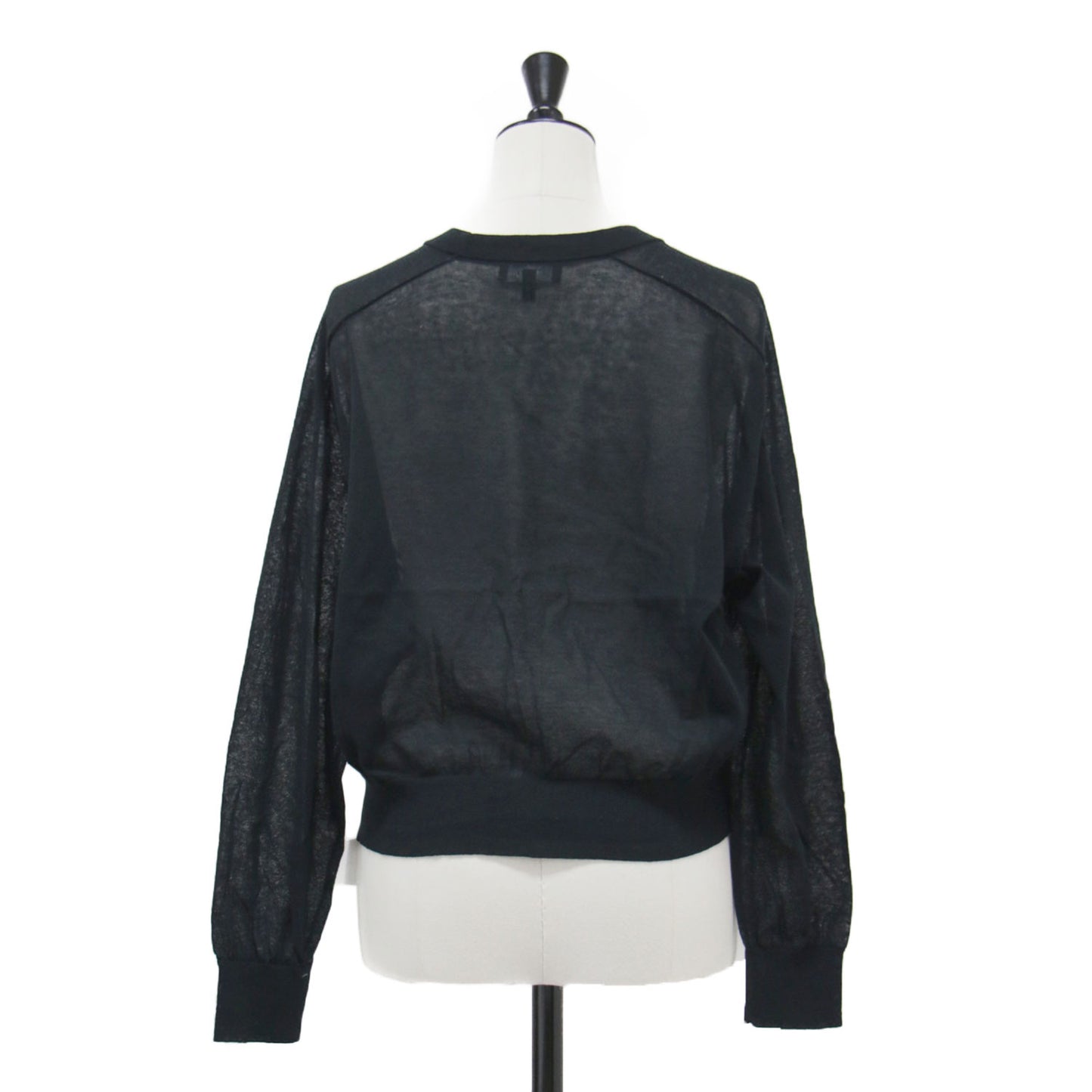 24春夏 シアー クロップド プルオーバー ニット / Airy Cotton Cropped CN PO J ショート丈 クルーネック 長袖 コットン