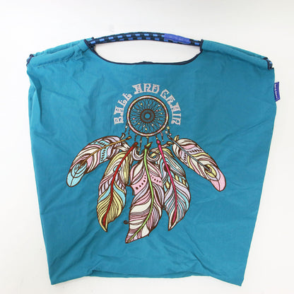 ドリームキャッチャー柄 エコバッグ / DREAMCATCHER トートバッグ 刺繍 A4 折り畳み