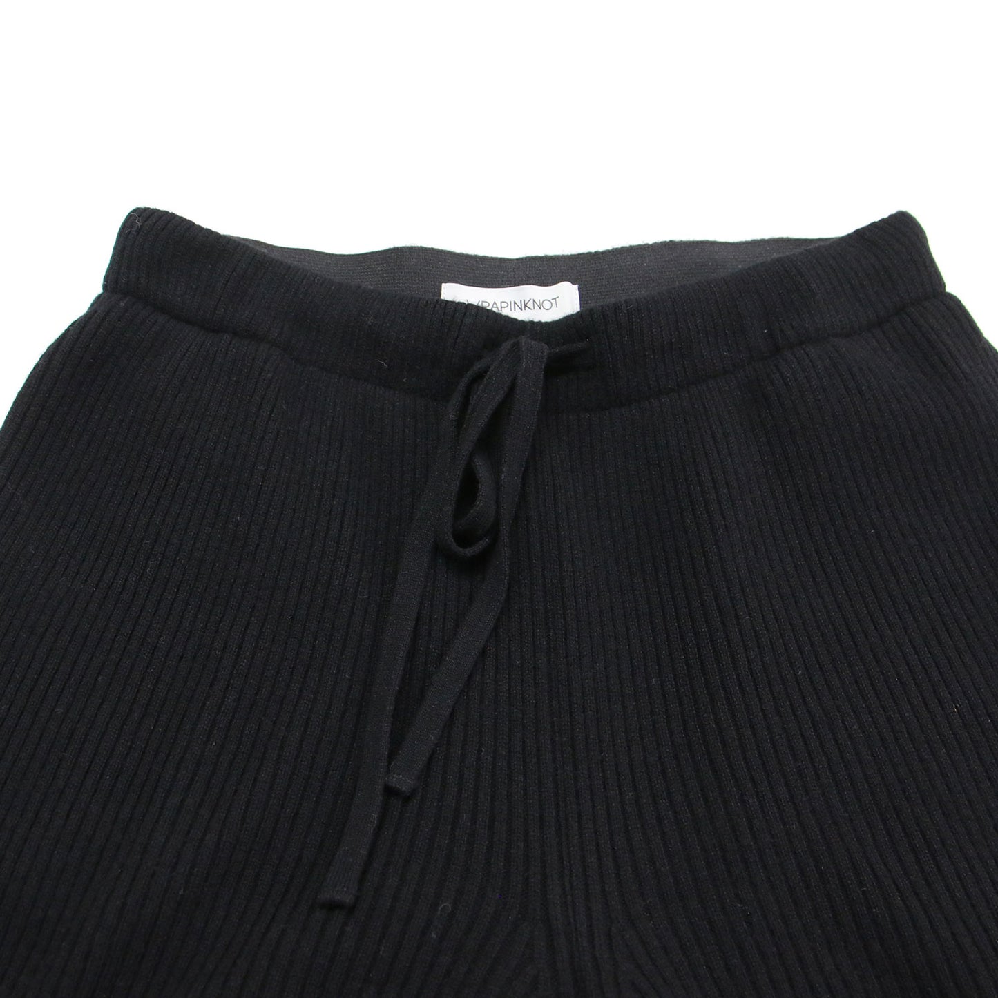 × coz カシミヤ リブニット パンツ / CASHMERE RIB KNIT PANTS イージーパンツ ウエストゴム ドローコード