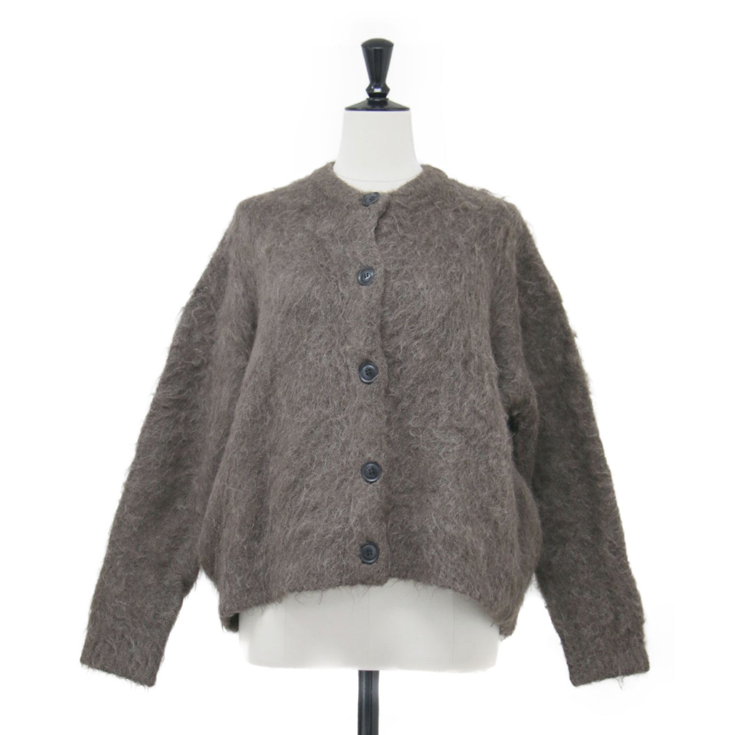 23秋冬 アルパカシャギー カーディガン / 長袖 クルーネック ボックスシルエット アルパカ ウォッシャブル
