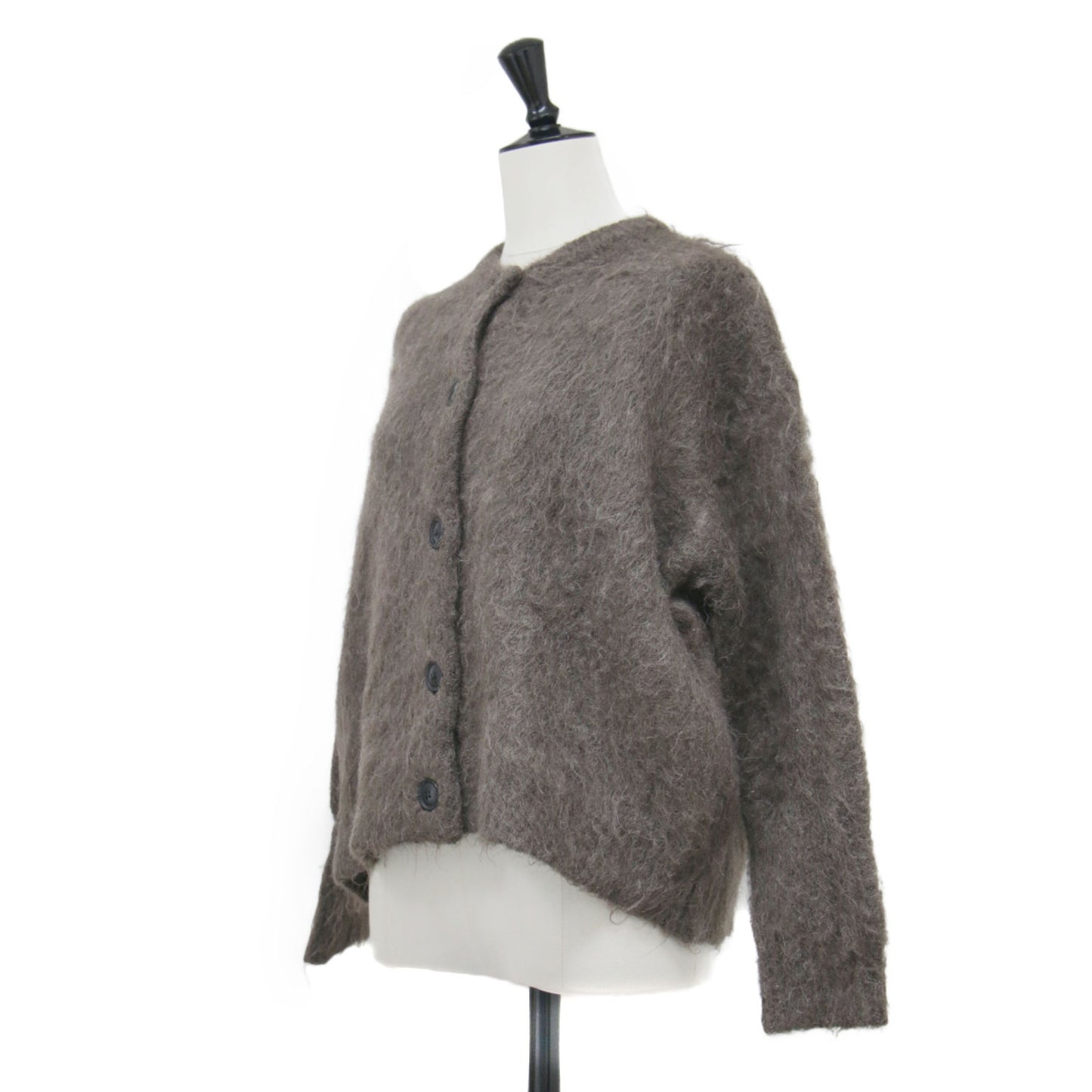 23秋冬 アルパカシャギー カーディガン / 長袖 クルーネック ボックスシルエット アルパカ ウォッシャブル