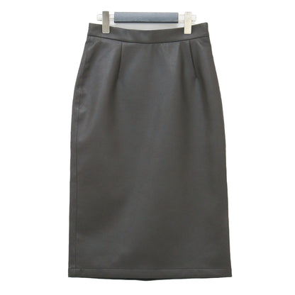 24秋冬 フェイクレザー タイトスカート / ストレート ミディ丈 スリット