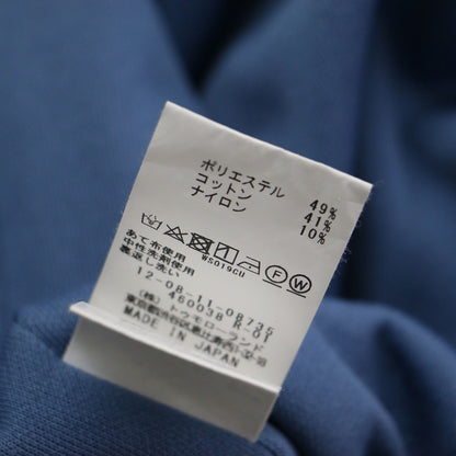 21春夏 ブークレージャージー ジップアップコート / 長袖 ロング丈 ノーカラー Vネック ドロップショルダー ストレートシルエット コットン