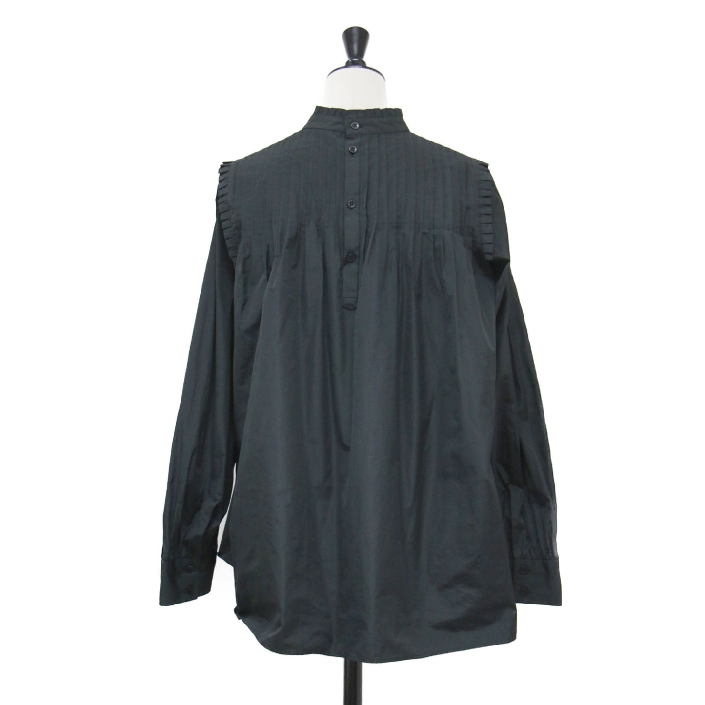 22秋冬 ハイネック ダーツ タックブラウス / Blouse 長袖 フリル Aライン フレア