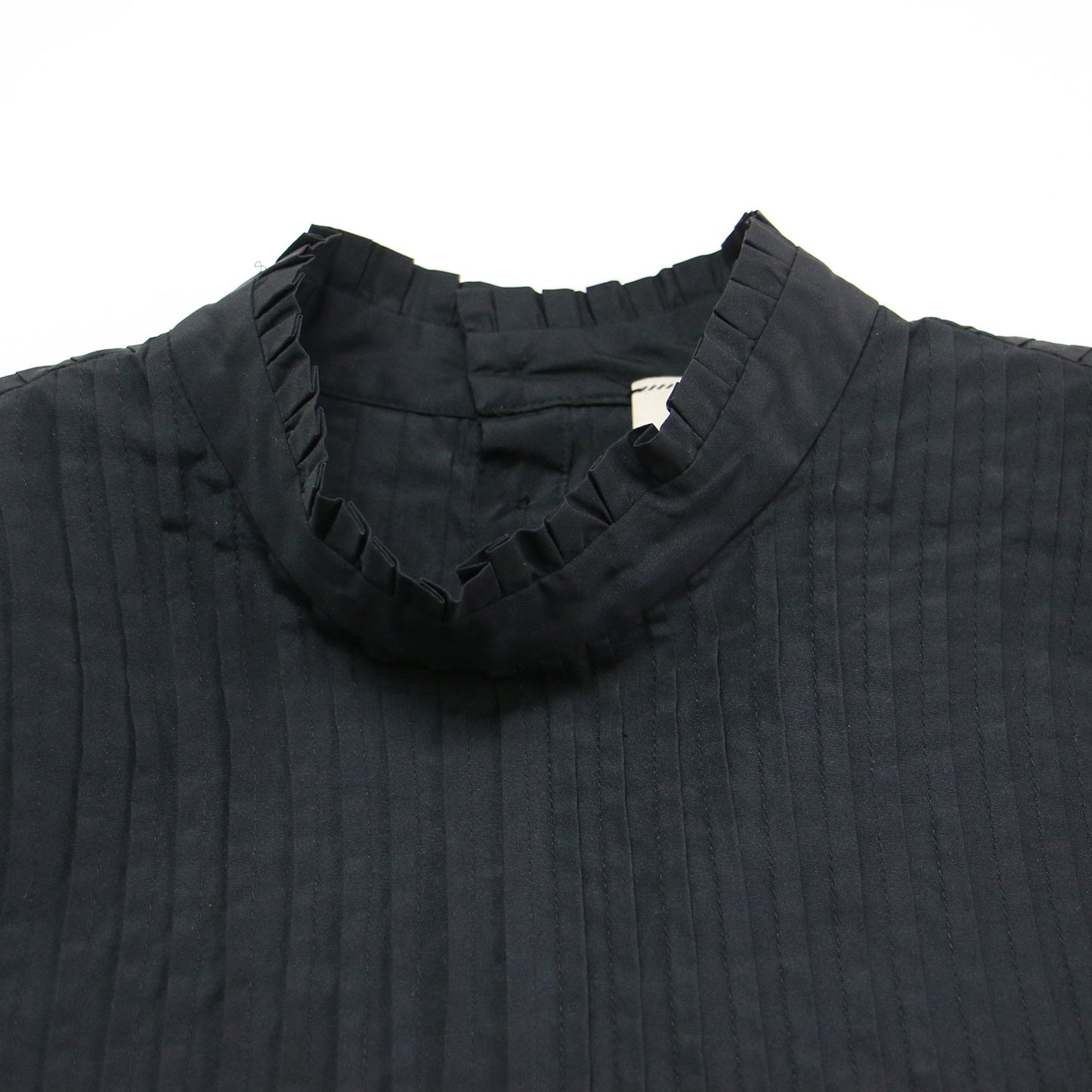 22秋冬 ハイネック ダーツ タックブラウス / Blouse 長袖 フリル Aライン フレア