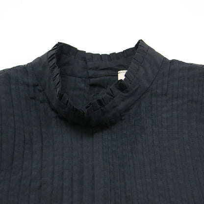 22秋冬 ハイネック ダーツ タックブラウス / Blouse 長袖 フリル Aライン フレア