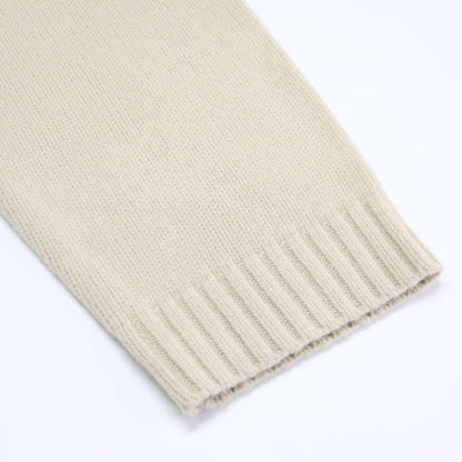 25秋冬 ローゲージ 刺繍 プルオーバー / ニット 長袖 クルーネック ワイド ウール