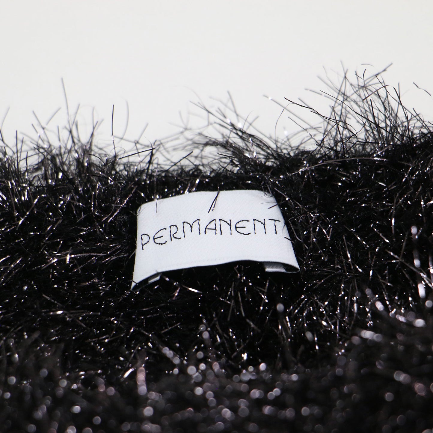 24秋冬 ショート ラメニット / PERMANENT プルオーバー 長袖 クルーネック ボリュームスリーブ