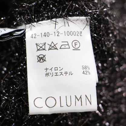 24秋冬 ショート ラメニット / PERMANENT プルオーバー 長袖 クルーネック ボリュームスリーブ