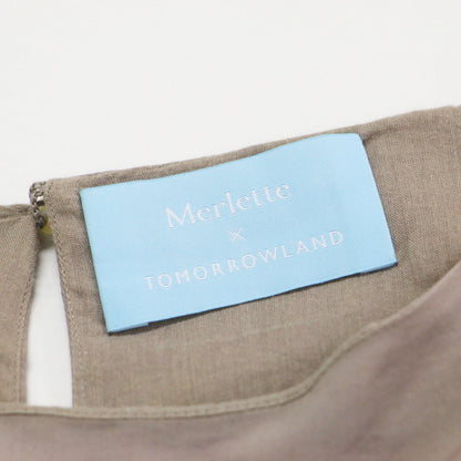 × TOMORROWLAND 別注 22秋冬 バイワードワンピース / BYWARD ドレス Aライン ボートネック 長袖 ドロップショルダー ギャザー コットン