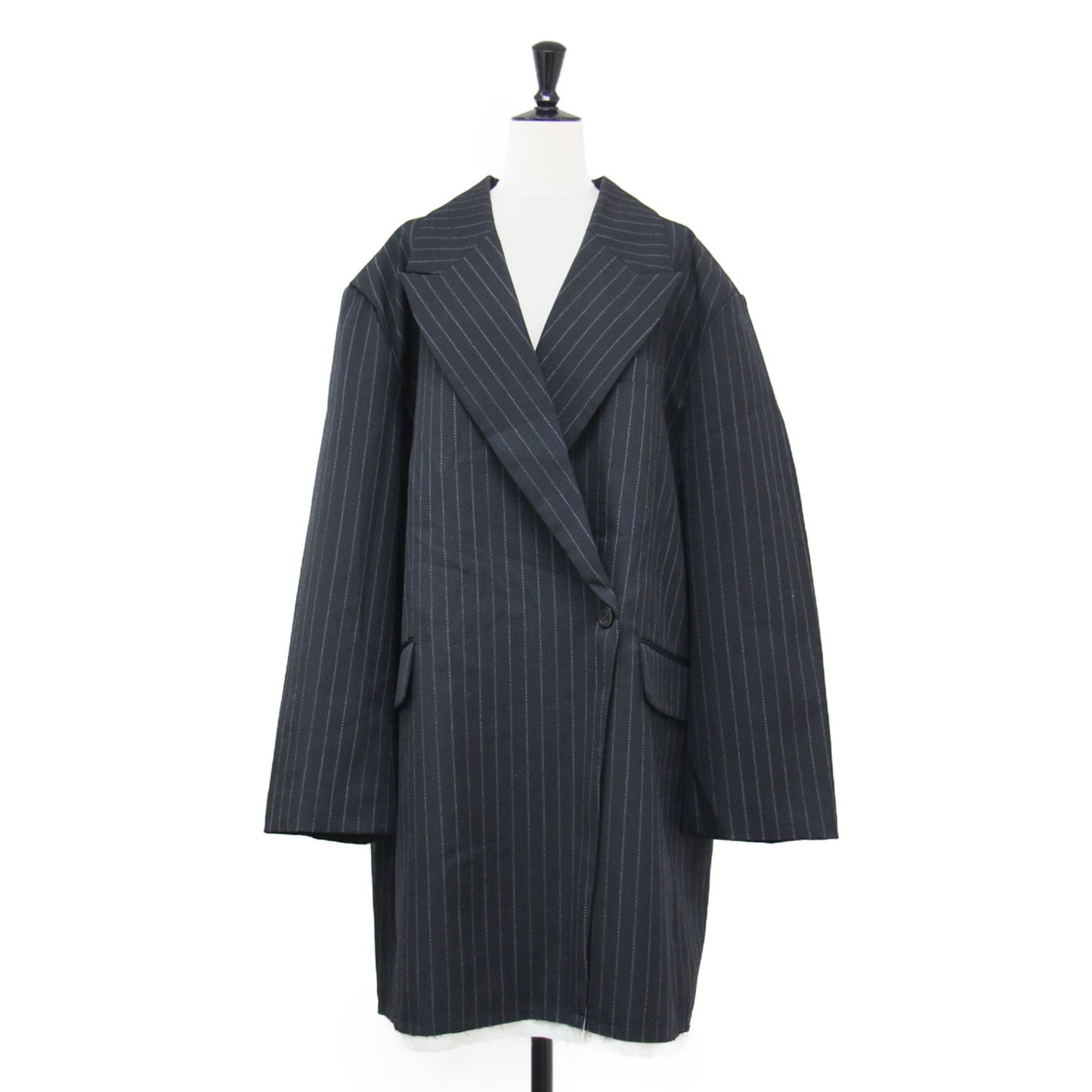 23秋冬 ビッグ コンシャスジャケット / Big Conscious Jacket コート テーラード ストライプ 長袖 ワイド