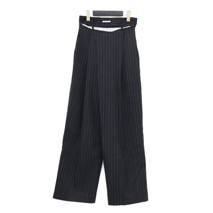 23秋冬 ムーンスリット アシメタック パンツ / Moon Slit Asymmetry Tack Pants スラックス フルレングス ハイウエスト 肌見せ カットアウト ワイド ストレート カットオフ