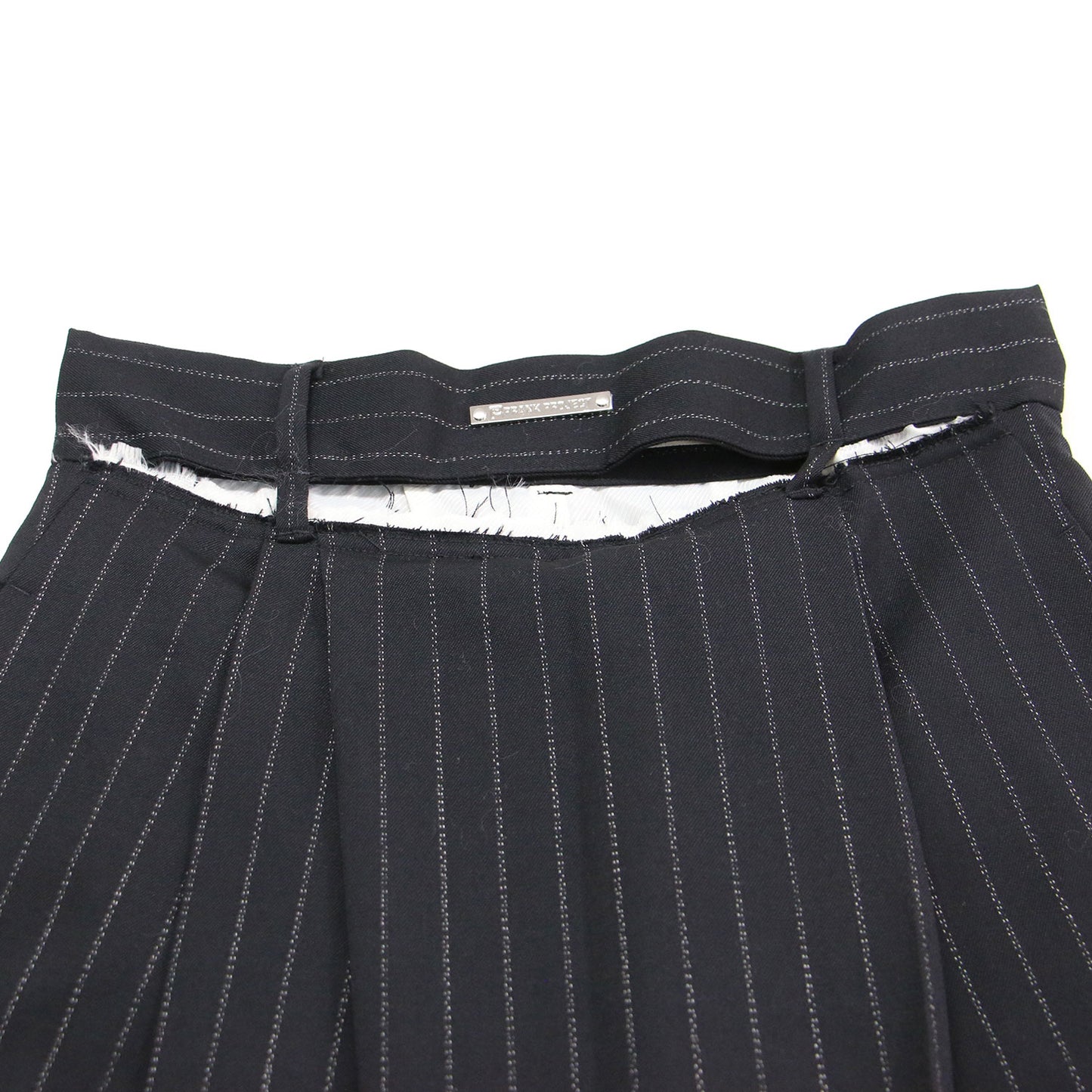 23秋冬 ムーンスリット アシメタック パンツ / Moon Slit Asymmetry Tack Pants スラックス フルレングス ハイウエスト 肌見せ カットアウト ワイド ストレート カットオフ