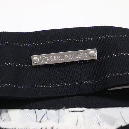 23秋冬 ムーンスリット アシメタック パンツ / Moon Slit Asymmetry Tack Pants スラックス フルレングス ハイウエスト 肌見せ カットアウト ワイド ストレート カットオフ