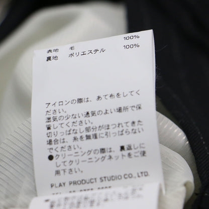 23秋冬 ムーンスリット アシメタック パンツ / Moon Slit Asymmetry Tack Pants スラックス フルレングス ハイウエスト 肌見せ カットアウト ワイド ストレート カットオフ