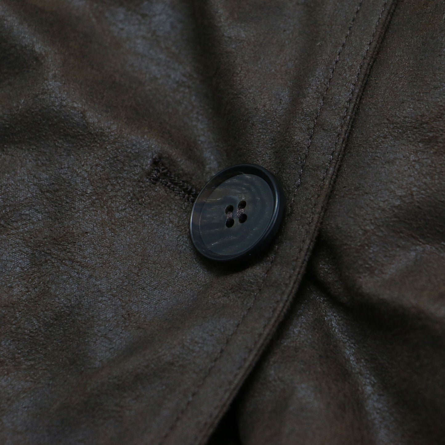 フェイクレザー ライナー付き トレンチコート / 長袖 ロング丈 ワイド スリット ウール