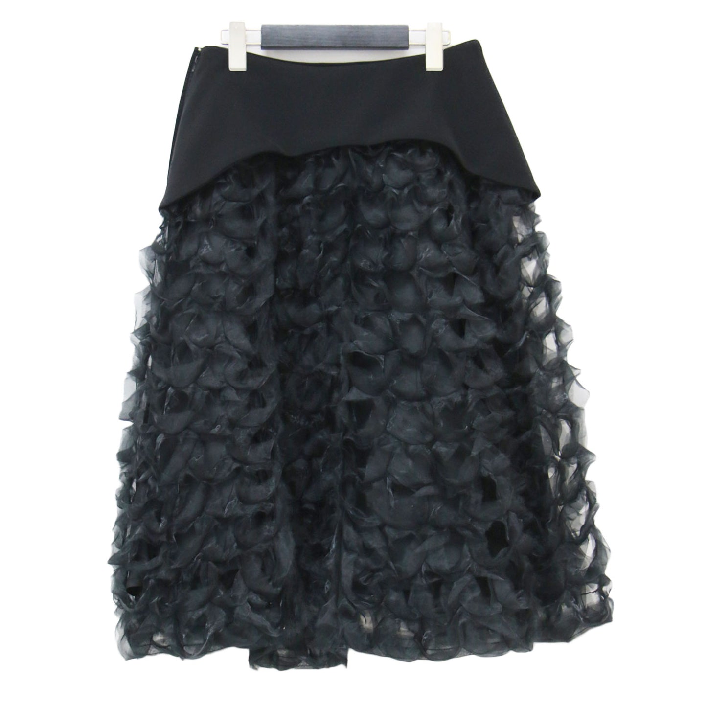 オーガンジー フリル スカート 3D-S003 / ミディ丈 フレア 切替