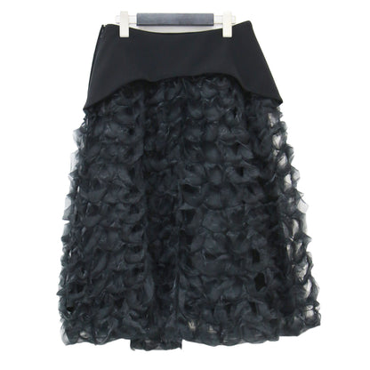 オーガンジー フリル スカート 3D-S003 / ミディ丈 フレア 切替