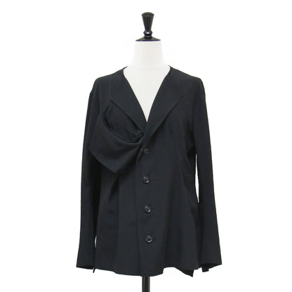 Y's 22春夏 ジップポケット付き ジャケット YG-J01-500-1-01 / 長袖 ノーカラー