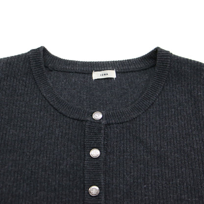 Sn.WEEKEND 24秋冬 リブ カーディガン / ニット クルーネック 長袖 メタルボタン ウール