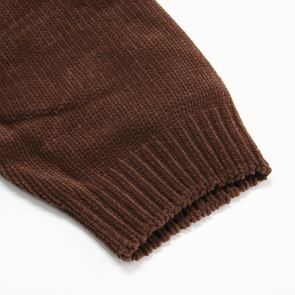 25秋冬 SCARLET ニット プルオーバー / ショート丈 クルーネック 五分袖 モールヤーン